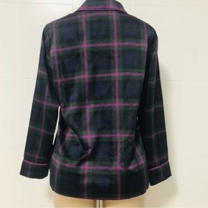Lauren by Ralph Lauren Womens Size Small Purple Green Plaid Sleepwear Shirt..